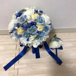 ブーケ ブートニア セット 結婚式 二次会 ラウンドブーケ(ブーケ)