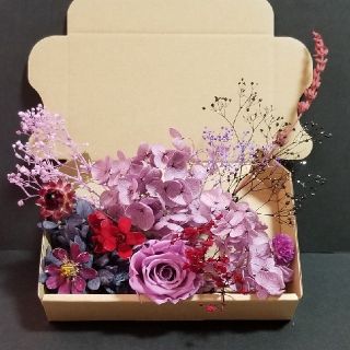 紫ベースのブリザードフラワー詰め合わせ⚘ハーバリウム花材(プリザーブドフラワー)