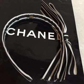 シャネル(CHANEL)のシャネル☆ストライプ&リボンカチューシャ(カチューシャ)