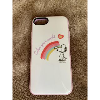 スヌーピー(SNOOPY)のiphone8ケース イーフィットスヌーピー ニジ(iPhoneケース)