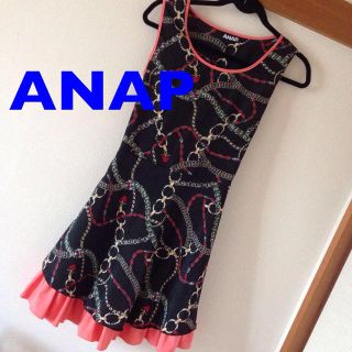 アナップ(ANAP)のANAP♡チェーン柄フレアワンピース(ひざ丈ワンピース)