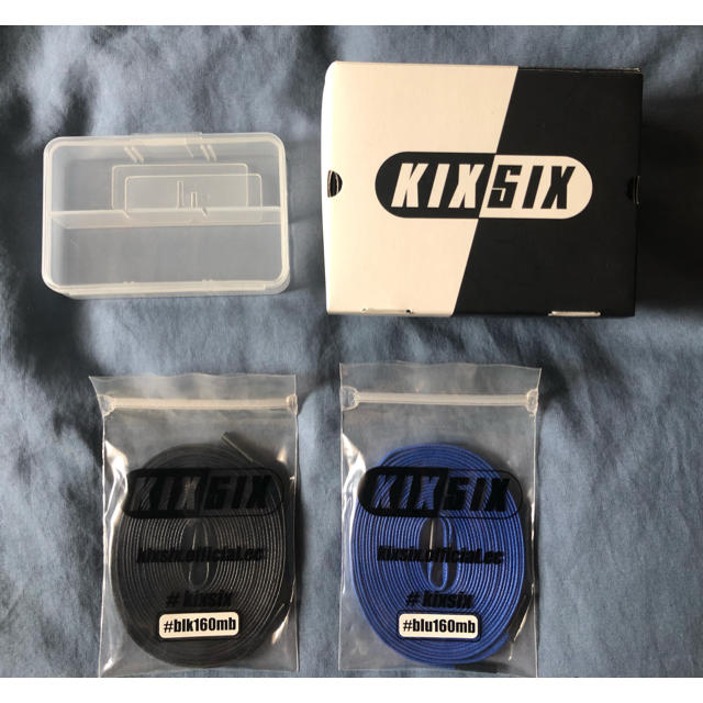 KIXSIX WAXED SHOELACE 2P BLACK-BLUE 160 メンズの靴/シューズ(その他)の商品写真