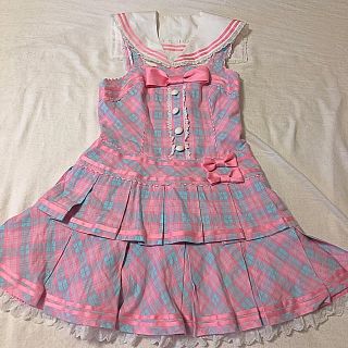 アンジェリックプリティー(Angelic Pretty)のスクールマーチジャンパースカート ピンク(ミニワンピース)