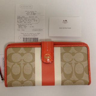 コーチ(COACH)のコーチ新品長財布COACHシグネチャー橙(財布)