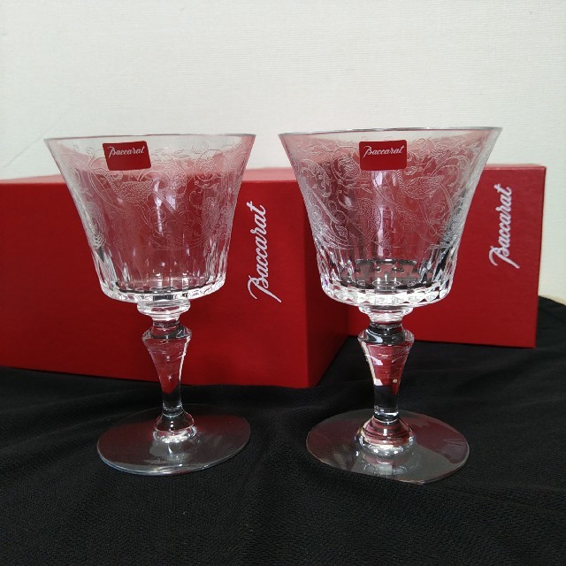 【未使用】バカラ パルメ ワイングラス ２個　個箱２付グラス/カップ