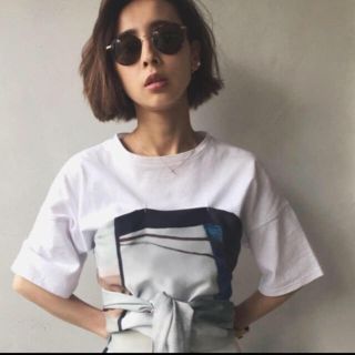 アメリヴィンテージ(Ameri VINTAGE)のアメリ MEDI DRAWING UNEVEN TEE(Tシャツ(半袖/袖なし))