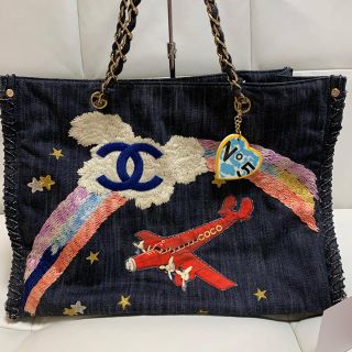 シャネル(CHANEL)のマリオ様 ご専用 ♡ CHANEL 夜間飛行 デニム  チェーン トートバッグ(トートバッグ)