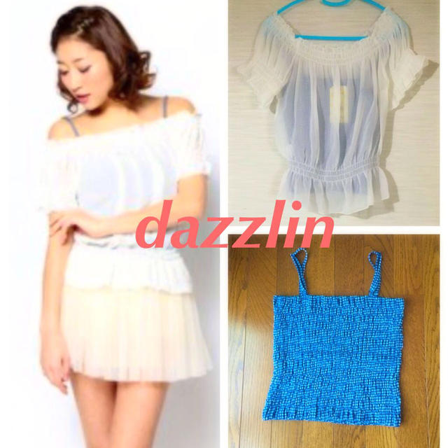 dazzlin(ダズリン)の新品⭐️オフショルギンガムレイヤード レディースのトップス(シャツ/ブラウス(半袖/袖なし))の商品写真