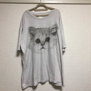 ミスティック(mystic)のmystic ハク顔 ビッグTシャツ 猫 オーバーサイズ(Tシャツ(半袖/袖なし))