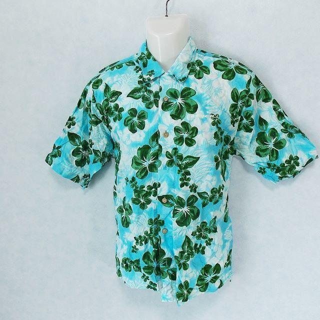 O'NEILL(オニール)の【O'NEILL】 オニール ライトブルー花柄半袖アロハ サイズM メンズのトップス(シャツ)の商品写真