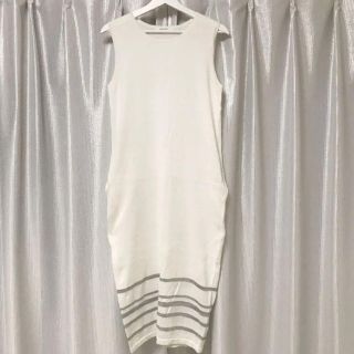 マウジー(moussy)の【MOUSSY】ボーダー柄マキシワンピース＊ホワイト(ロングワンピース/マキシワンピース)