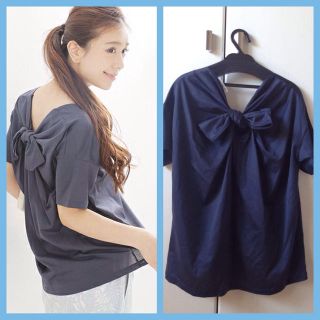 ナノユニバース(nano・universe)の新品♡BackリボンカットTOPｓ(カットソー(半袖/袖なし))