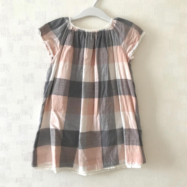 Bonpoint(ボンポワン)のBonpoint SS18 チェックワンピース 4A キッズ/ベビー/マタニティのキッズ服女の子用(90cm~)(ワンピース)の商品写真