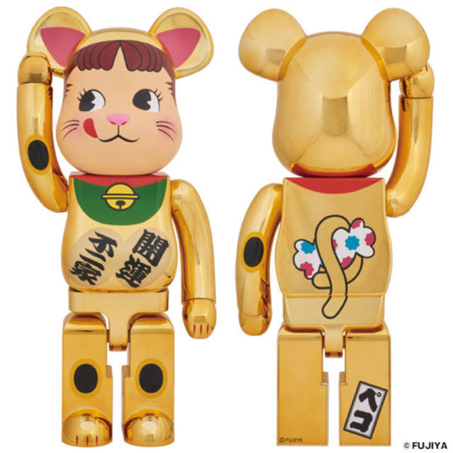 MEDICOM TOY(メディコムトイ)のBE@RBRICK 招き猫 ペコちゃん 金メッキ 1000% エンタメ/ホビーのフィギュア(その他)の商品写真