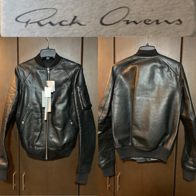 美品 RICK OWENS 17AW LEATHER RAGLAN BOMBER