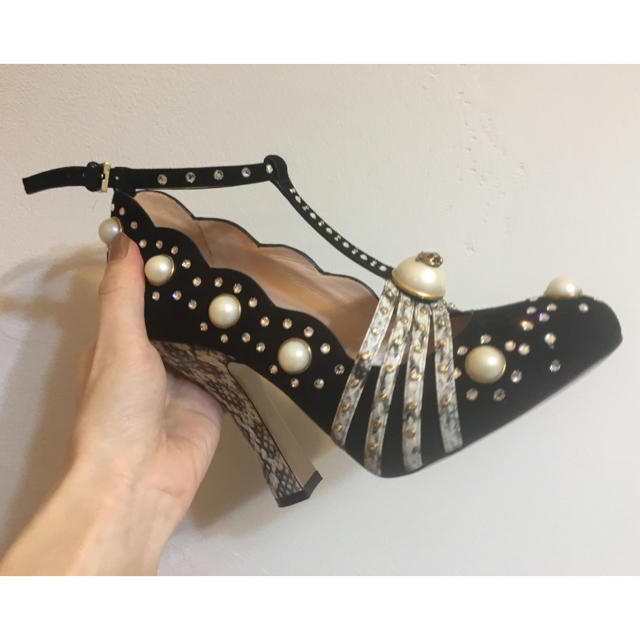 Gucci グッチミケーレパールリボンパンプス