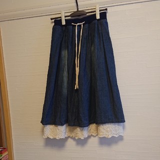 カワイイ(cawaii)のデニムのペチ付きスカート(ロングスカート)
