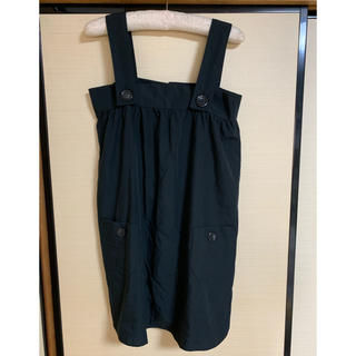 クレドソル(CLEF DE SOL)のジャンバースカート 黒(ひざ丈ワンピース)
