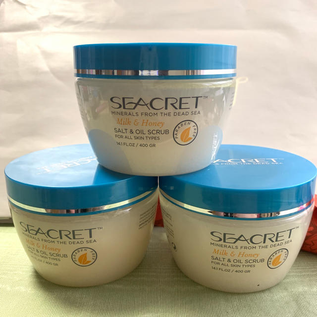 SEACRET ミネラルアンドオイルスクラブ ミルクアンドハニー 3個セット-