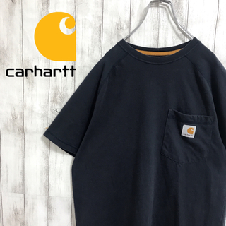 カーハート(carhartt)の90s 古着 carhartt カーハート ワンポイントロゴ ネイビー Tシャツ(Tシャツ/カットソー(半袖/袖なし))