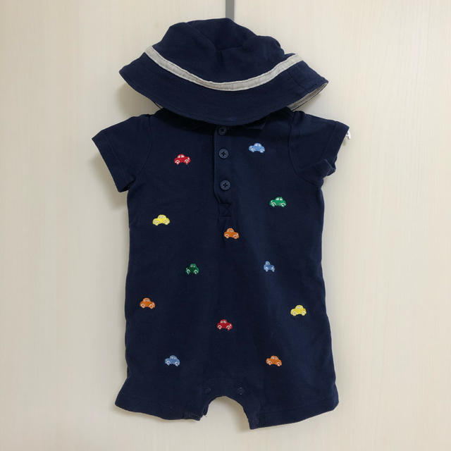 Little Me(リトルミー)のLittleMe／帽子とロンパース2枚セット キッズ/ベビー/マタニティのベビー服(~85cm)(ロンパース)の商品写真