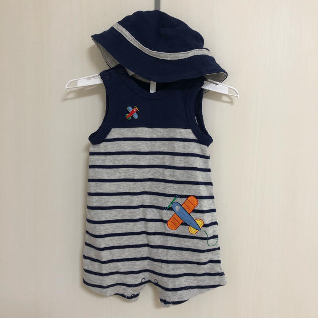 Little Me(リトルミー)のLittleMe／帽子とロンパース2枚セット キッズ/ベビー/マタニティのベビー服(~85cm)(ロンパース)の商品写真