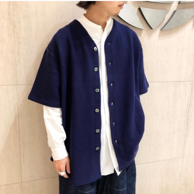 サイズ1】Crepuscule × BEAMS T別注 ベースボールシャツ - ニット