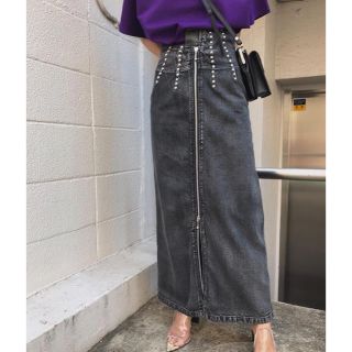 アメリヴィンテージ(Ameri VINTAGE)のSTUDS LINE DENIM SKIRT(ロングスカート)