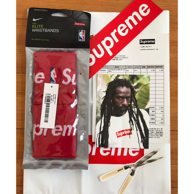 新品 19ss Supreme Nike 赤 シュプリーム ナイキ リストバンド