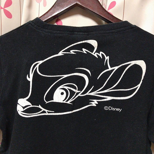 Disney(ディズニー)の【即日発送可】ディズニー バンビ ロンT 黒 長袖 Tシャツ レディースのトップス(Tシャツ(長袖/七分))の商品写真