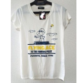 スヌーピー(SNOOPY)の最終お値下げ!!新品！未使用！スヌーピー Tシャツ  オフホワイト Mサイズ(Tシャツ(半袖/袖なし))