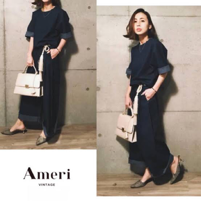 Ameri VINTAGE(アメリヴィンテージ)のAmeri VINTAGE デニム ライク オールインワン レディースのパンツ(オールインワン)の商品写真