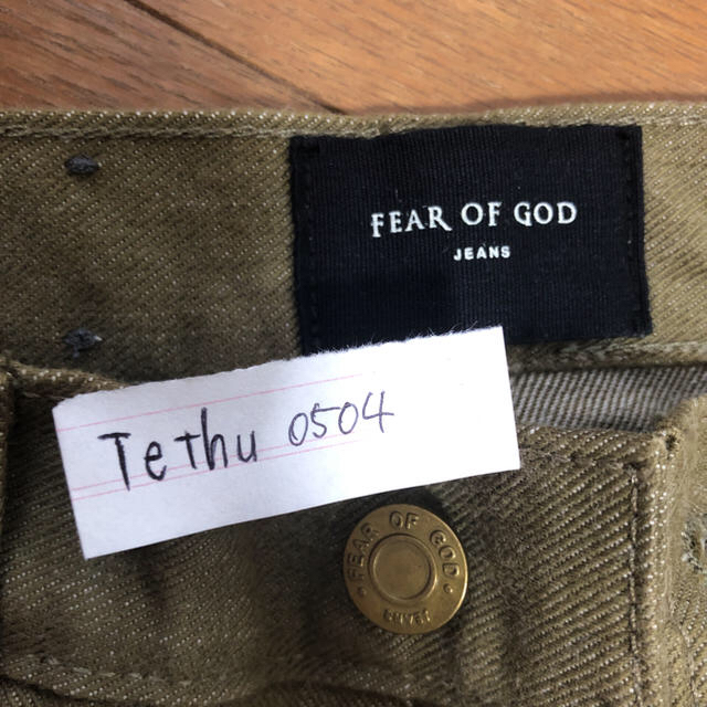 FEAR OF GOD(フィアオブゴッド)の最終値下げ！ fear of  god カーキ ビンテージ デニム メンズのパンツ(デニム/ジーンズ)の商品写真