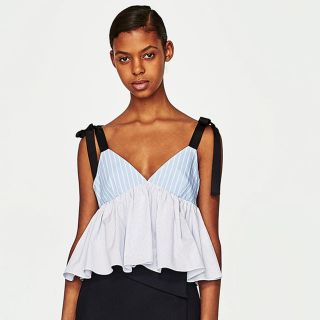 ザラ(ZARA)のzara  フレア キャミソール トップス ブラウス ビスチェ(キャミソール)