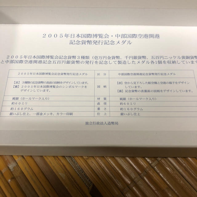 大特価値下げ‼️2005年日本国際博覧会、中部国際空港開港発行記念メダル貨幣