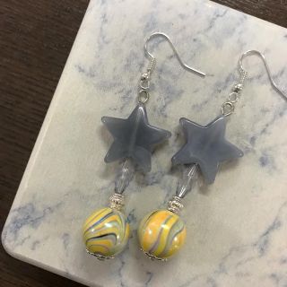 ユナイテッドアローズ(UNITED ARROWS)のハンドメイドピアス お星様☆マーブル 個性的 おしゃれ スター(ピアス)