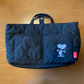 スヌーピー(SNOOPY)の美品 スヌーピー バッグインバッグ 黒(その他)