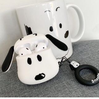 スヌーピー(SNOOPY)のAirPod ケース スヌーピー リング付き(ヘッドフォン/イヤフォン)