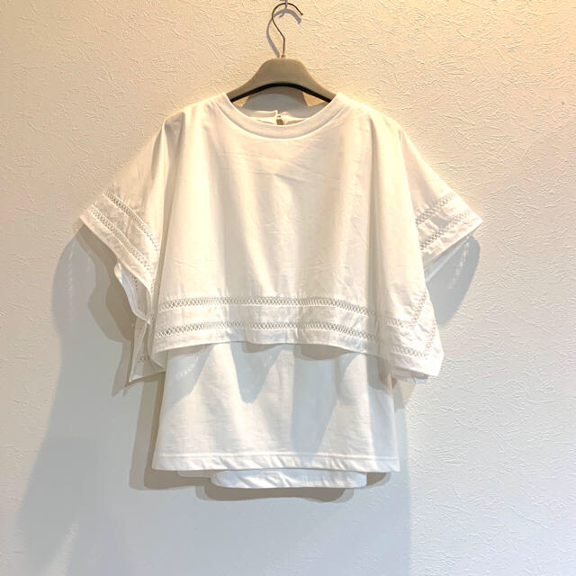 MUVEIL WORK - MUVEIL 今期 19SS 布帛ケープ付プルオーバー 白 ☆美品