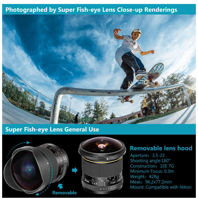 Nikon(ニコン)のグク様専用　Neewer 魚眼レンズ ニコンマウント スマホ/家電/カメラのカメラ(レンズ(単焦点))の商品写真