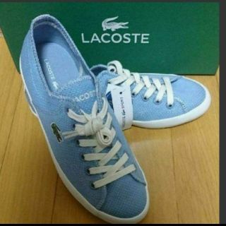 ラコステ LACOSTE ベビーカラーの可愛いスニーカー 美品 23.5cm