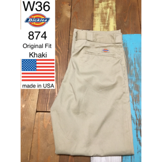 ディッキーズ(Dickies)の３９４５０　アメリカ輸入　USA製 ディッキーズ 874 カーキ　W３６(ワークパンツ/カーゴパンツ)