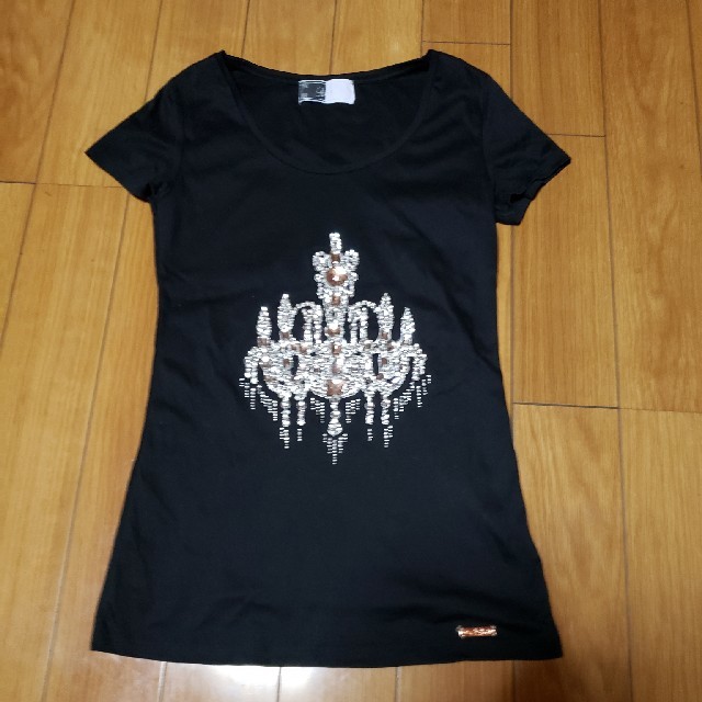 Rady(レディー)のRady♡シャンデリア　ビジューTシャツ　ブラック レディースのトップス(Tシャツ(半袖/袖なし))の商品写真