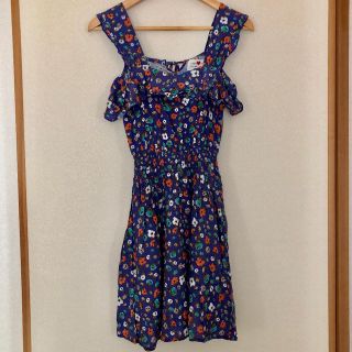 ダブルクローゼット(w closet)の花柄ワンピース ノースリーブワンピース フリル(ひざ丈ワンピース)