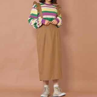 ダブルクローゼット(w closet)の新品未使用✨ダブルクローゼット フリルサスペンダー付き コクーンスカート(ロングスカート)