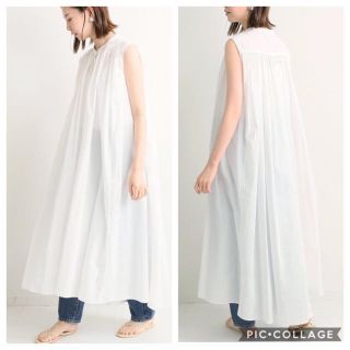 イエナ(IENA)の専用☆IENA＊コットンローンギャザーワンピース◆36 新品(ロングワンピース/マキシワンピース)