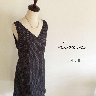 インエ(i.n.e)のインエ☆水玉ノースリーブワンピース(ひざ丈ワンピース)