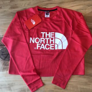 ザノースフェイス(THE NORTH FACE)の【日本Mサイズ】ノースフェイス 新品未使用 タグ付き メッシュ ロンＴ 赤(Tシャツ(長袖/七分))