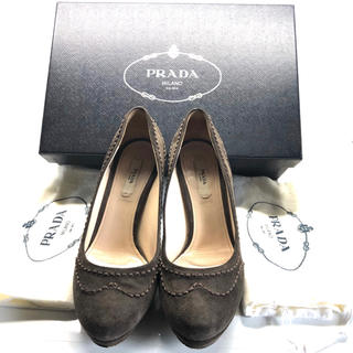 プラダ(PRADA)の☆PRADA プラダ☆ヒール/サイズ35/ドレスシューズ/革靴/茶(ハイヒール/パンプス)