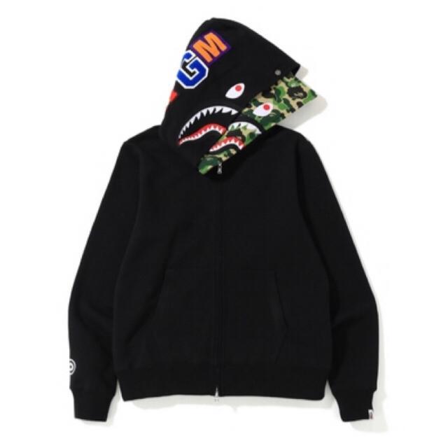 APE ABC SHARK FULL ZIP DOUBLE HOODIE